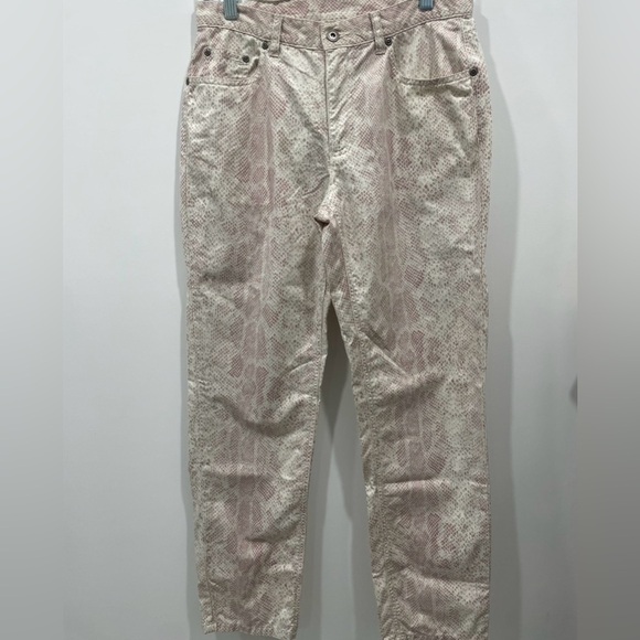 Liz Claiborne Jean Size 8P Multicolor Snakeskin Print Ankle Length Pant 5 Pocket - Picture 2 of 7